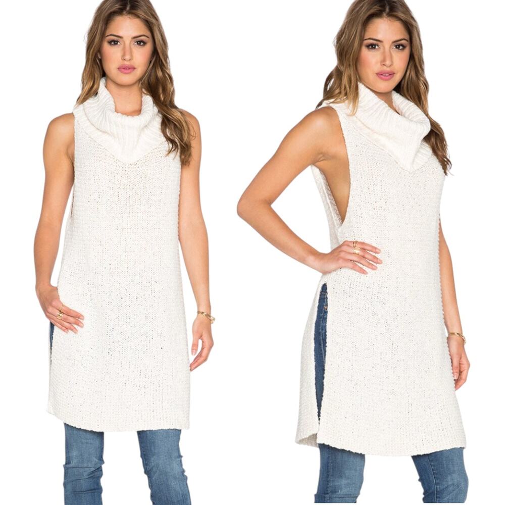 Free People Knit Sweater Tunic Dress S Boho Cozycore Minimalist‎ Fall Layering
